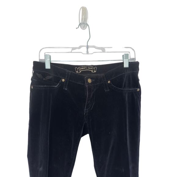 Robin's Jean Casual Black Velvet Studded Grunge Garbot Bootcut Pants Size 29 - Picture 5 of 13
